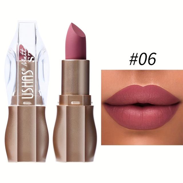 TEMU 12 Colors Matte Lipstick, Long-lasting Easy-coloring Waterproof Lipstick, Nude Color Lip Cosmetics, Perfect For Daily Or Holiday Makeup
