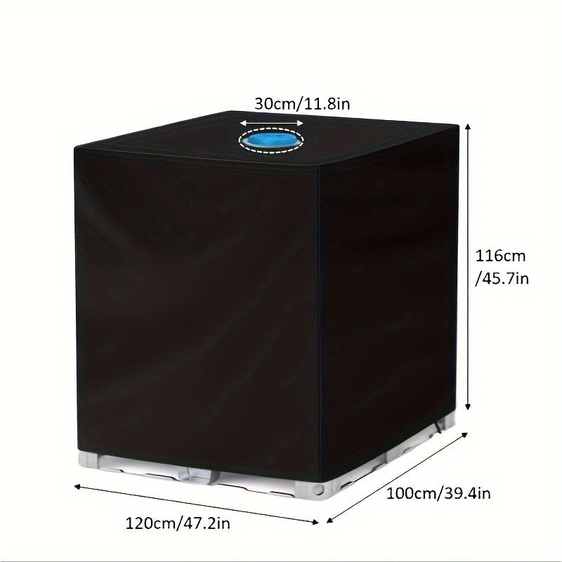 TEMU Individual para Contenedor IBC, Toldo Protector de 275 Galones con Abertura para de Jardín de 1000L, Parasol de Poliéster Resistente para Aplicaciones al , Negro