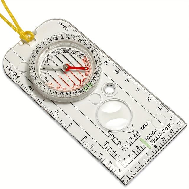 TEMU With A Map Scale, Made Of Durable Abs Material, Suitable For Camping, Hiking, And Outdoor Survival, Without Battery