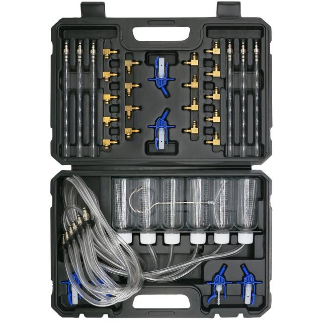 TEMU 24pcs Set, 6-cylinder Injector Flow Meter Adapter Set, Common Rail Leak Tester Kit, Fuel Pressure Set 24pcs