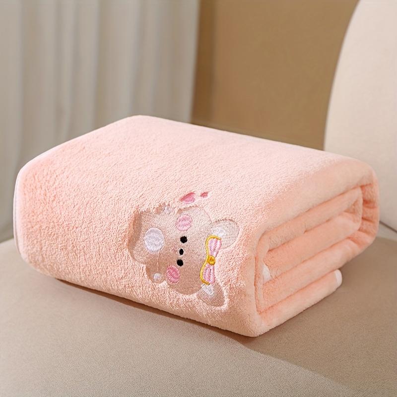 TEMU Newborn Bath Towel, Super Soft And Absorbent Bath Quick-drying Bath Towel, Throw Blanket Coral Fleece Thickened Without Shedding Hair