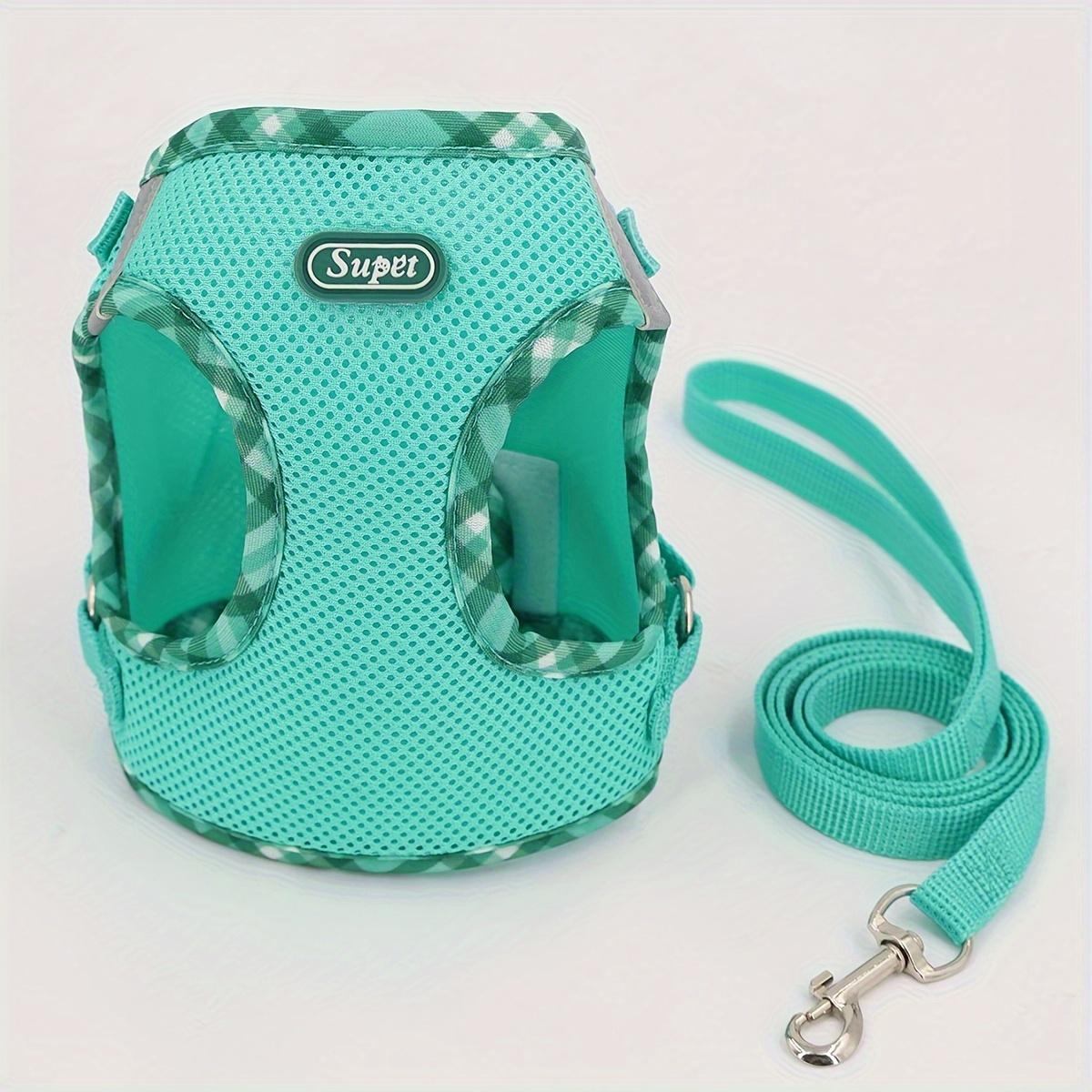 TEMU 1 Set Of Trim Breathable Reflective Chest And Back Harness Set With Traction Rope For Cats And Dogs Indoor Outdoor