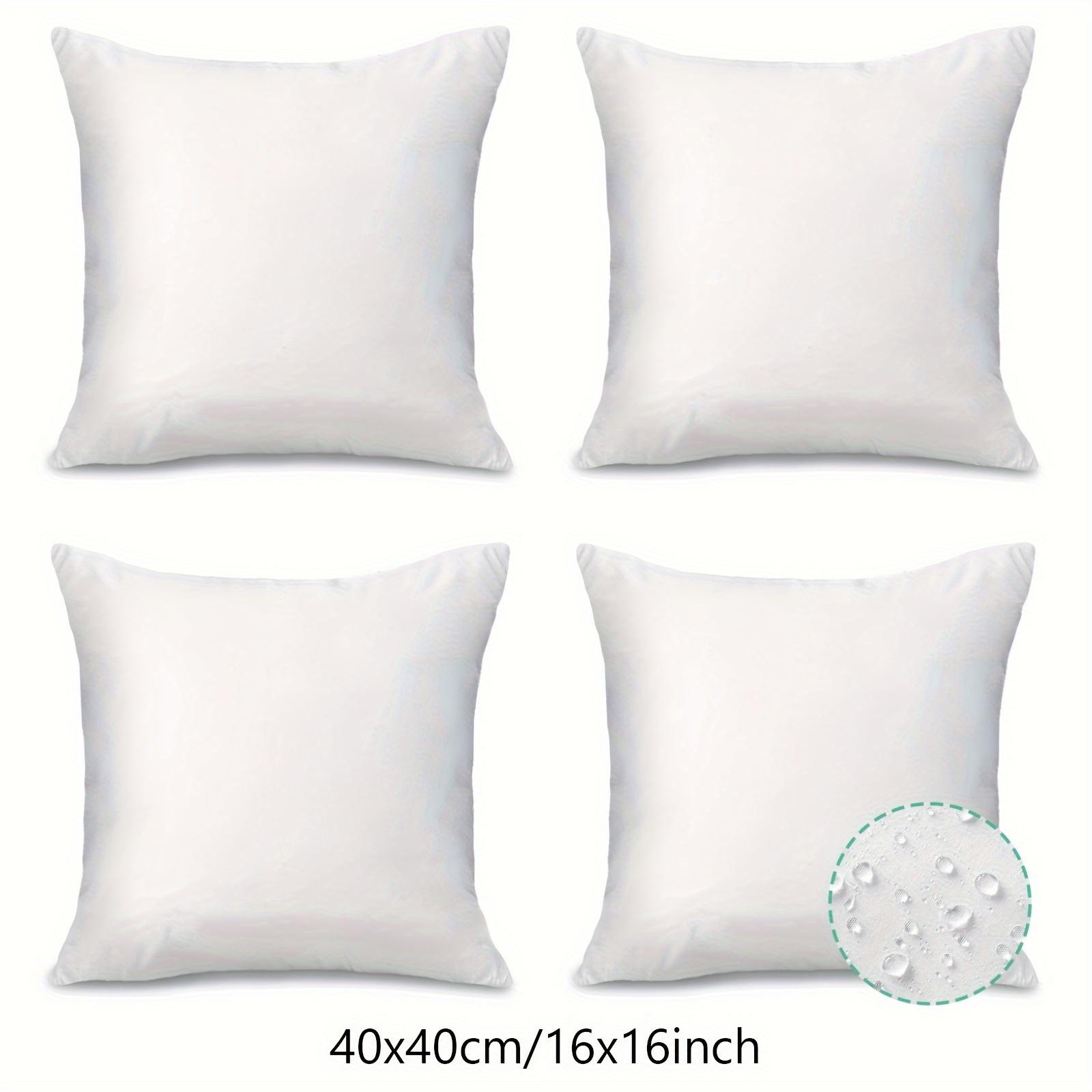 TEMU 4pcs Set Soft & Fluffy White Throw Pillow Inserts - Waterproof, Oil & Stain Resistant With Zipper Closure For Indoor/outdoor Use - Patio, Sofa, Bedroom, And Dorm Decor