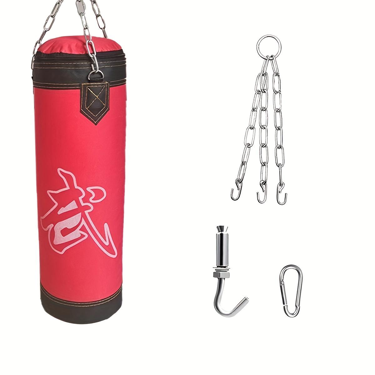 TEMU 1 Set Of 60cm High Male And Female Hanging Boxing Sandbag, Martial Arts Combat Training Sandbag, Equipped With Hooks And Stainless Steel Chains.