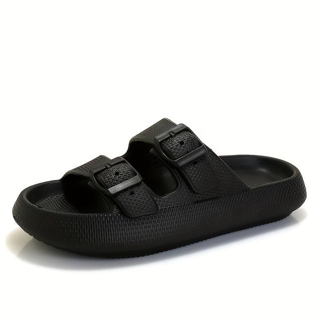 TEMU Unisex, Super Soft Men's And Women's Pillow Slides With Double Straps - Perfect For Indoor And Outdoor Wear, Women Shoes