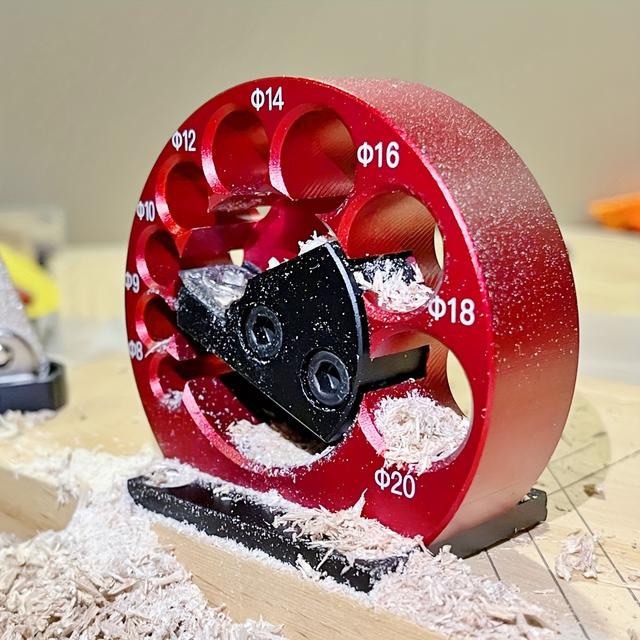 TEMU 1 készlet precíziós dübelkészítő sablon - Állítható 8-lyukas rendszer 8mm-20mm rudakhoz tartós karbid pengékkel - Ideális fafeldolgozáshoz, elektromos fúróhoz és maró alkalmazásokhoz