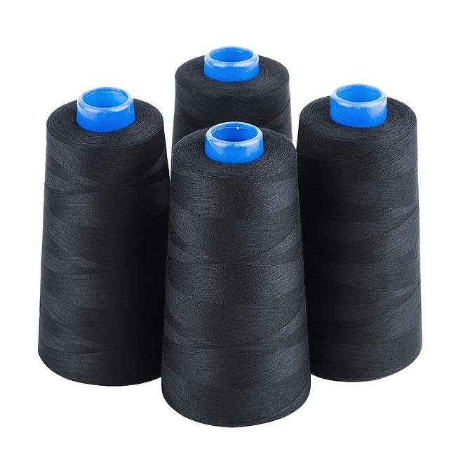 TEMU Hilo de Coser 100% Poliéster 3000 Yardas/Carrete, 4 Piezas (12000 Yardas)/Paquete, Hilo Profesional Multiusos 40/2 para Máquina de Coser y Overlock