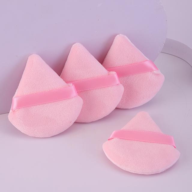 TEMU 100pcs Powder Puff Triangle For Loose Powder And Body Powder, Velvet Makeup And Foundation Mixing Sponge Mixing Tools (pink + Light Beige + Black + Rose)