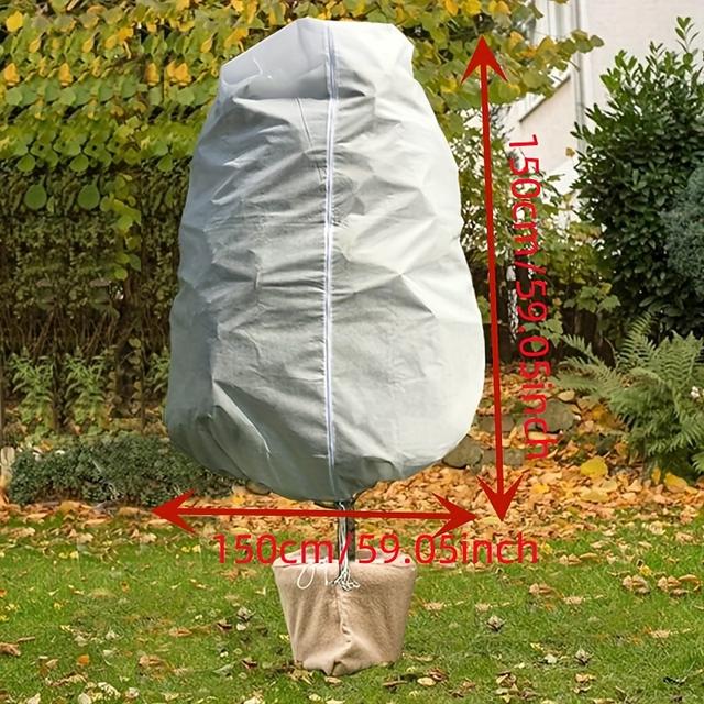 TEMU A Plant Cover For Frost Protection, Featuring Drawstrings And Zippers, Suitable For Trees And Shrubs, Designed To Extend The Frost Season With A Warming Blanket