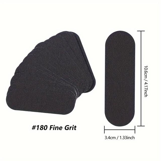 TEMU 20pcs Per Pack, 10.6x3.4cm Black Replacement Foot File Sandpaper For Removing Dead Skin, Popular Foot Scrubber And Tool