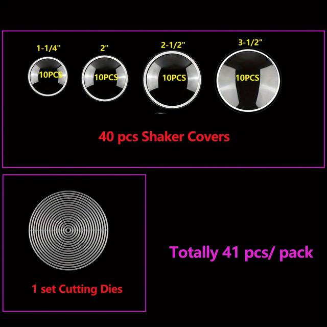 TEMU 41-piece 3d Shaker Dome Set For Diy Crafts, Scrapbooking & Card Making With Transparent Plastic Puffy Circle Covers