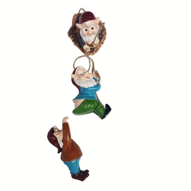 TEMU 3 Tree Climbing Old Man Gnomes Dwarf Tree Climbing Garden Decoration Tree Decoration Resin Crafts