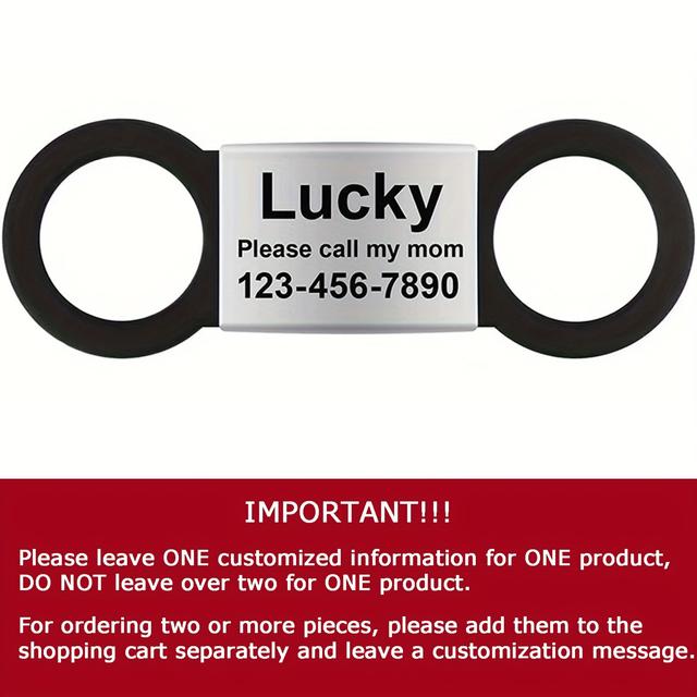 TEMU Personalized Dog Tag For Pets, Noise-free Engraved Name Tags With Slide On Design – Custom Collar Ids Для Small, Medium & Large Cats And Dogs, Perfect Gift Idea