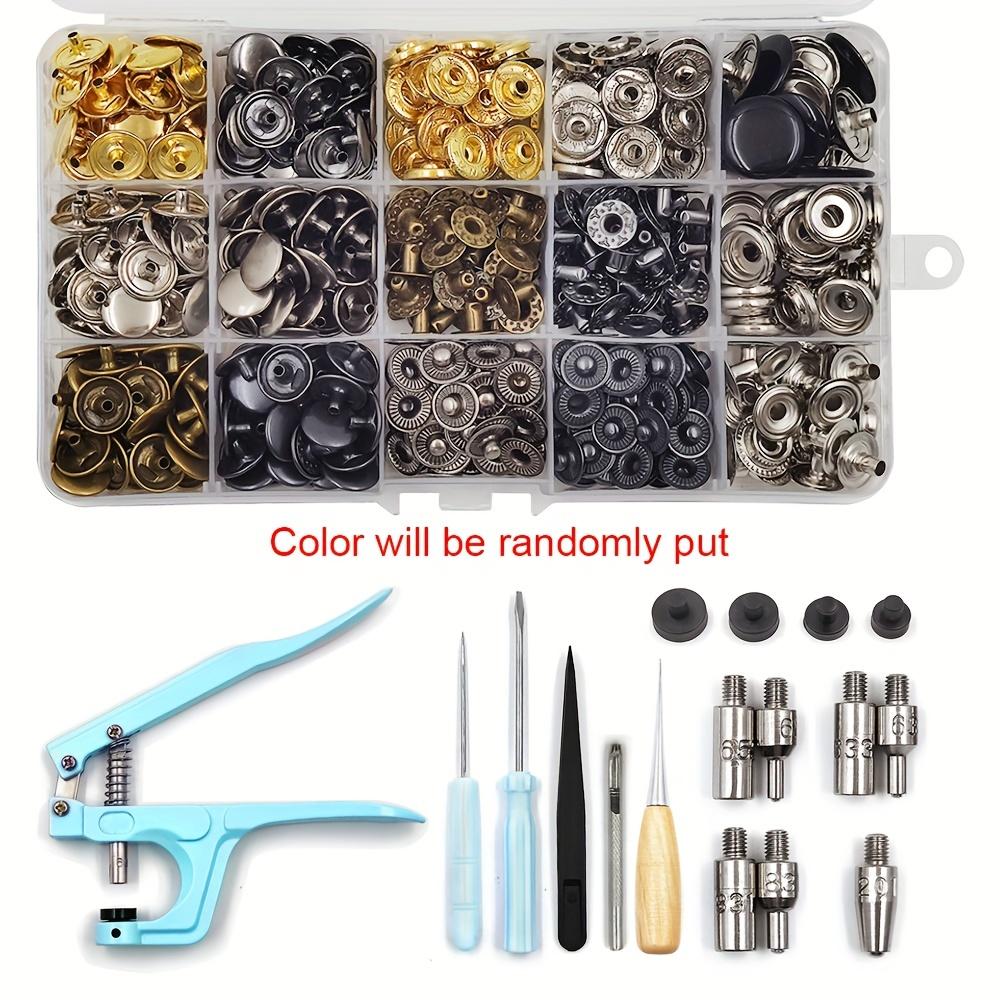 TEMU 175 Pièces/ensemble Kit de Fixations À Pression Bouton En Métal S'enclenche Avec Pince D'installation À Pression Pour Maroquinerie Vêtements Vêtement Jean Sacs Chaussures