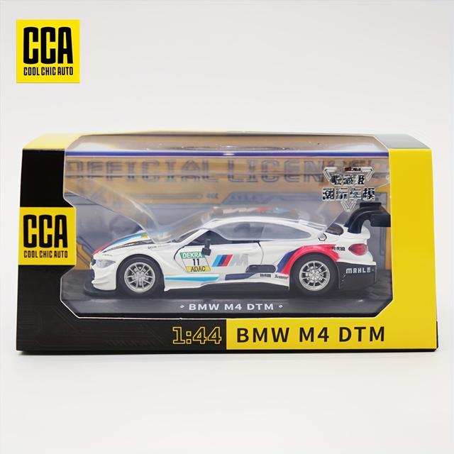 TEMU مجموعة مجسمات سيارة سباق BMW M4 DTM من CCA بمقياس 1:44، زينة قابلة لفتح الباب الخلفي لسيارة النموذج، لعبة هدية