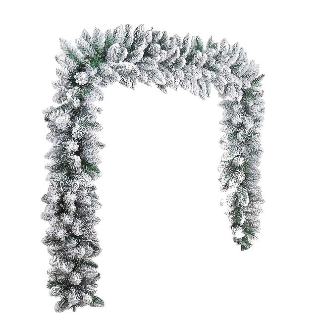 TEMU Guirlande de Noël 9FT avec de neige, Guirlande de Noël artificielle enneigée, Guirlande de pin d'hiver, Guirlande de pour décorer de Noël, les escaliers et la cheminée