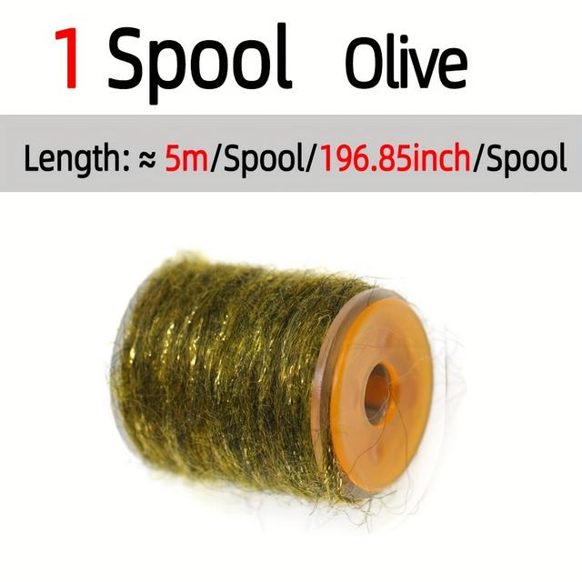 TEMU 1 Spool/6 Spools Of Multi-colored Dirty Bug Yarn, Mottled Dubbing Thread For , Baetis, And Nymphs - Fishing Fly Tying Materials And Additions For Trout Fishing Lures