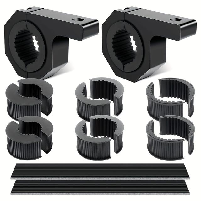TEMU 2 Klammern Aluminium LED Lichtbar Montagehalter Kit für ATV, Off-Road Horizontal Bar Tube, 1"/1.5"/1.75"/2" Dach , sturzfest & verschleißfest mit Gummi-Einsätzen