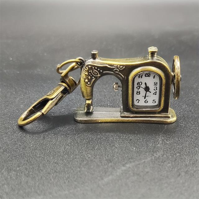 TEMU Vintage Halskette Taschenuhr, Nähmaschine Taschenuhr, Kleine Hängeuhr