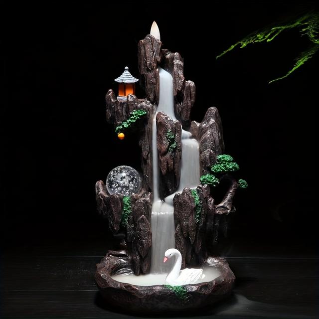 TEMU Large Backflow - Creative Resin Aromatherapy Ornament For Home Decor, Sandalwood & Agarwood Compatible (incense Not Included)