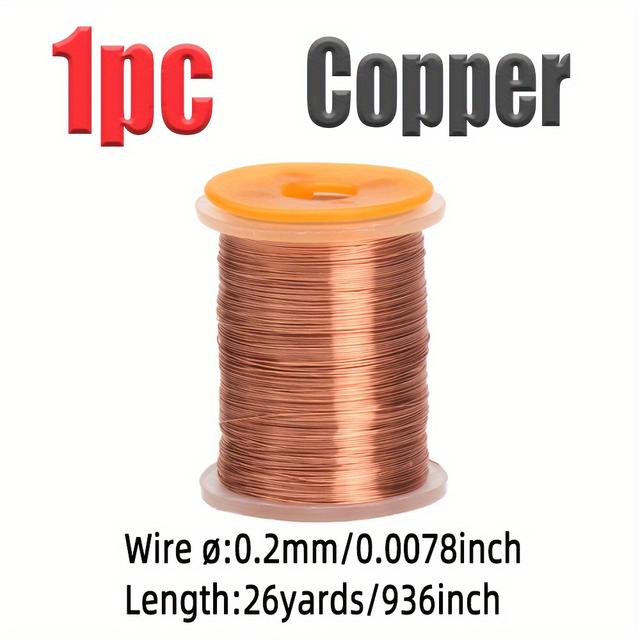 TEMU 1pc Of 12pcs, 0.2mm Thick Copper Wire For Fly Tying, Craft Wire Suitable For Segmented Body Ribbing