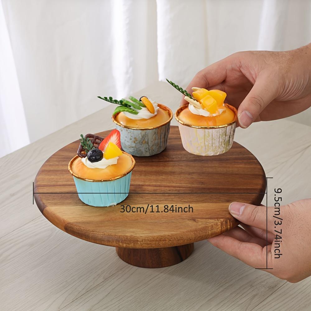 TEMU Wood Cake Stand Wooden Plate Dessert Stand Afternoon High Tray Cupcake Holder Cakes Table Display Plates
