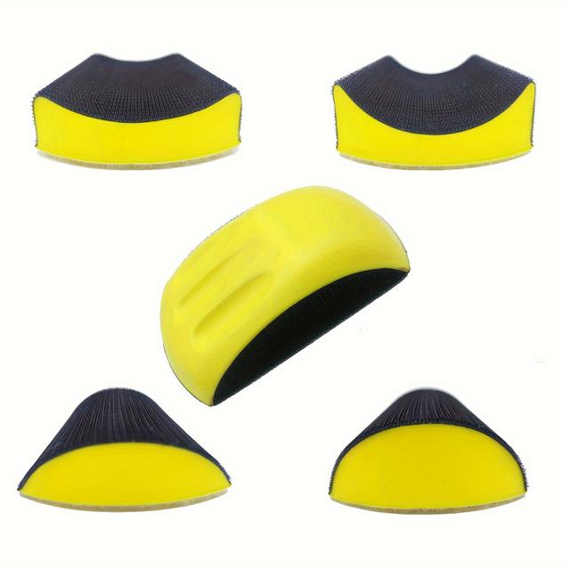 TEMU 5pcs/set 6in Hand Sanding Blocks Rectangle And Mouse-shaped Hook For Woodworking Hook Backing Sandpaper Holder For Furniture