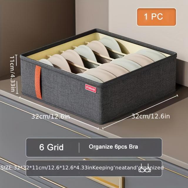 TEMU Storage Box For Underwear With Grids, Organizer For Household Wardrobes, Divider For Pants And Socks, And Packing Cube
