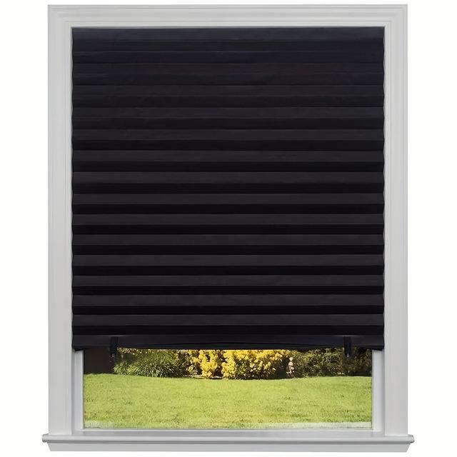 TEMU 1pc Cordless Light Filtering Curtain Pleated Window Curtain Window Paper Curtain Light Filter