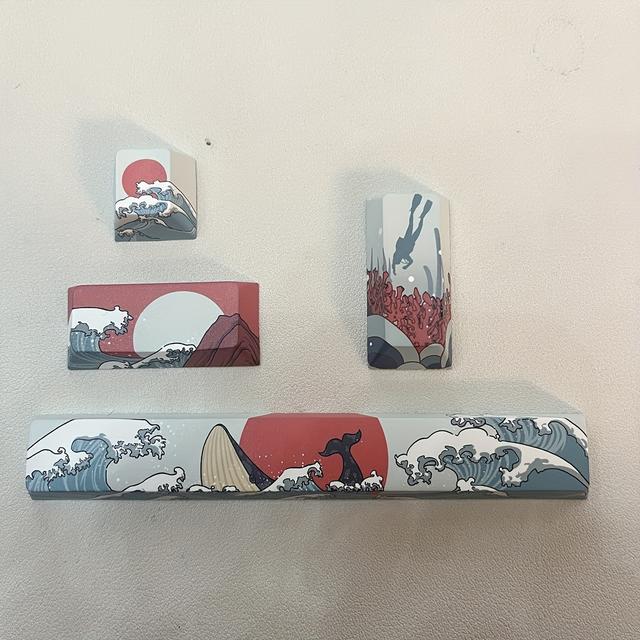 TEMU Theme Diy Mechanical Keyboard Keycap Four-piece Set, Pbt Material, Oem Profile, Esc Spacebar