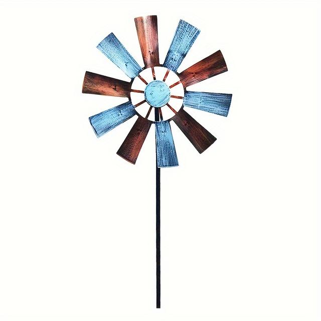TEMU Xlswain Wind Spinner With Metal Stake - Kinetic Sculpture For Outdoor Garden, Lawn & Yard Art Decor