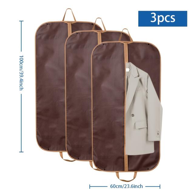 TEMU Fabric Garment Storage Bag With Zipper Closure - Portable, Foldable, Dustproof, Moisture-proof Suit Cover For Wedding Dress, Coats, Clothes Organizer