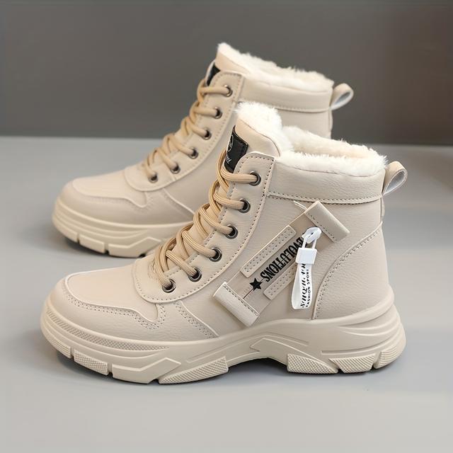 TEMU Women's Trendy 2025 Winter New British Student Chunky Sole Casual Versatile Height-increasing Streetwear Shoes