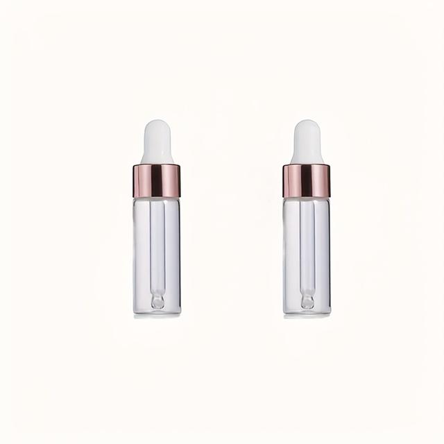 TEMU Frascos de Vidro Transparente Tamanho de Viagem com - para Óleos Essenciais, Aromaterapia & Perfume - Tamanhos de 1ml/2ml/3ml/5ml com - para Olhos - Perfeitos para Cosméticos & Amostras Líquidas