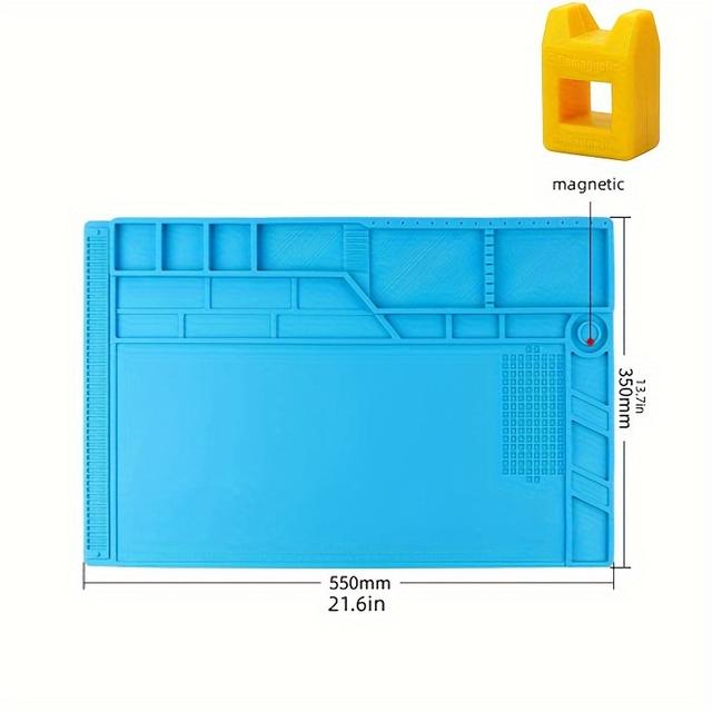 TEMU Mobile Phone, Telephone And Computer Repair Workbench Heat Insulation Pad, Anti-static, High Temperature Resistant, Anti-scald, Magnetic Screw Position Pad, Essential Tool
