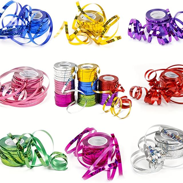 TEMU Rolls Of 10 Meters Each In Vibrant Colors Of Shiny Metallic Curling Ribbon, Perfect For Gift Wrapping, Crafts, Weddings, Valentine's Day, Birthdays, And Party Decorations