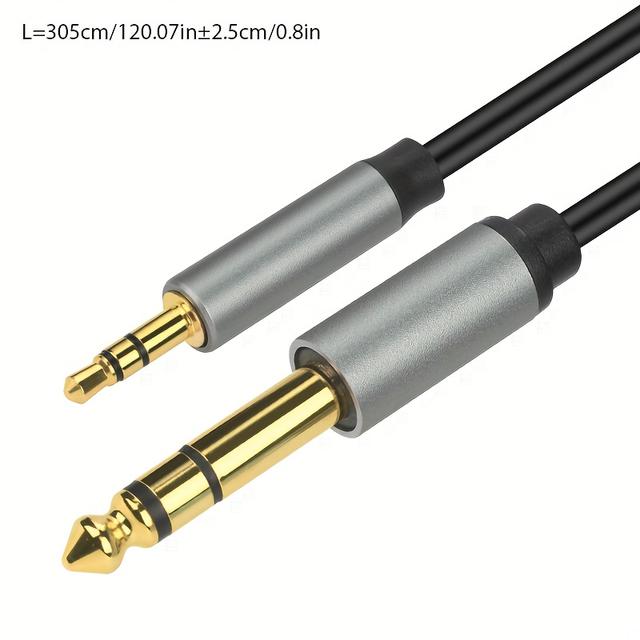 TEMU 3.5mm To 6.35mm Audio Cable | Aluminum Alloy Shell, High-fidelity , Male To Male Connector, Suitable For Mobile Phone, Computer, Notebook, Dvd, Sound Card, Power Amplifier, Mixing Console, Guitar