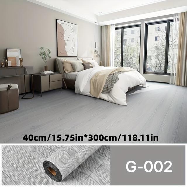 TEMU 1 Roll Pvc Self-adhesive Wall Stickers, Floor Stickers, 40cm*300cm Wood Grain Roll Material 1.5mm Thickened Model, Suitable For Bedroom, Kitchen, Office Background Wall, Indoor Floors