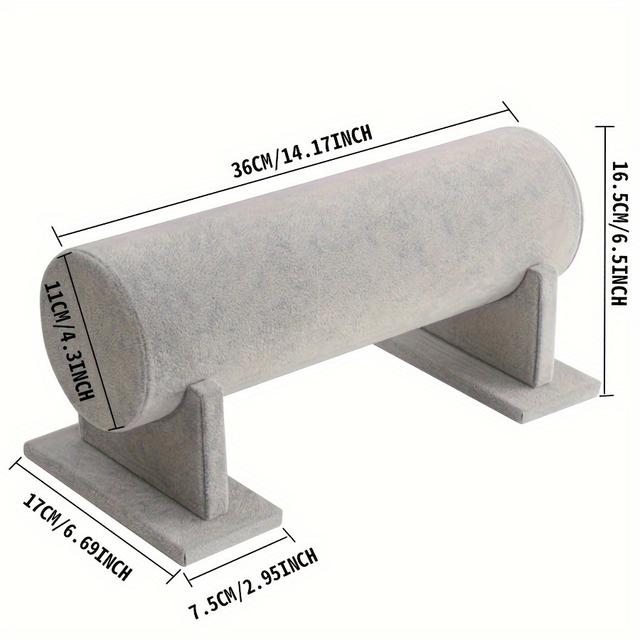 TEMU 회색 스완 벨벳 스트랩 홀더, 여성용 헤어 액세서리 T자형 스탠드, 목걸이 팔찌 체인 디스플레이 랙 (11.8x6.5x6.7 인치 / 14.2x6.5*6.7 인치), 보석류 정리대