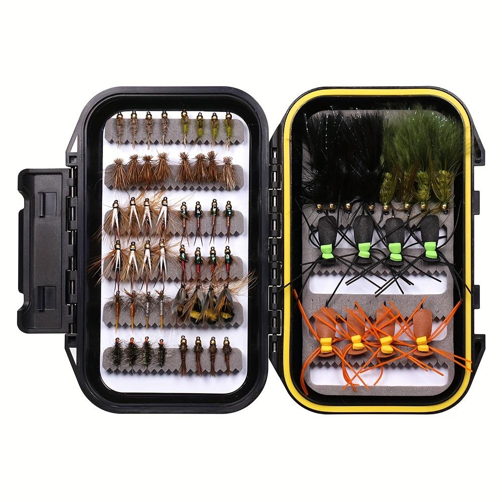 TEMU 64pcs Kit de de Pêche À , Appâts Artificiels Et Humides Avec Boîte Étanche, Accessoires de Pêche