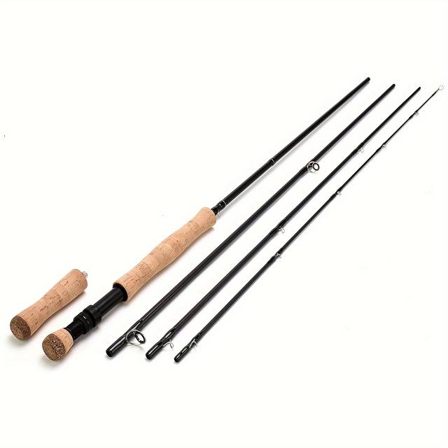 TEMU 10 voet 9 inch 7wt 8wt Switch Extra Handvat Kurken Handvatten Vliegvis 4 stuks Koolstofvezel Secties voor Zoetwater Meer Vissen