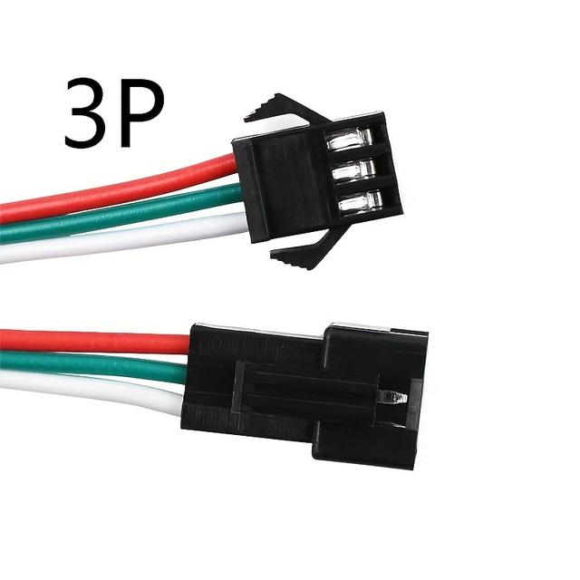 TEMU 5 Sets Of 15cm 5.9in Jst Sm 2p 3p 4p 5p 6p Plug And Socket Male To Female Wire Connectors For Led Strip Light Driver Connection Quick Adapter