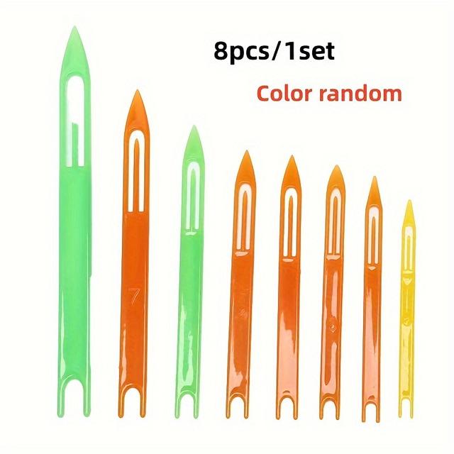 TEMU 8 Stück Kunststoff Fischernetz Shuttle | Zufällige Farbe Maschen Webnadel, Angelzubehör, Hergestellt aus PP