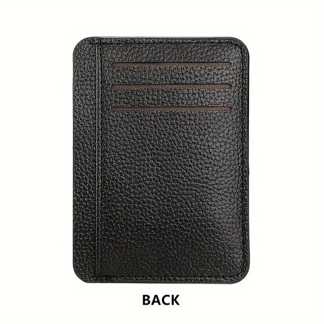 TEMU Slim Synthetic Leather Card Holder Wallet With Double Layer Coin Purse, , Polyester Lined, Pocket Closure - Wet Wipe Clean, Everyday Card Holder | Modern Wallet | Synthetic Leather Wallet