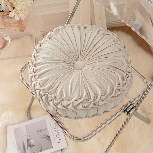 TEMU 1pc Pumpkin Pillow Solid Color Velvet Pillow Living Room Round Futon Bay Window Cushion Tatami Sofa Pillow Home Decoration