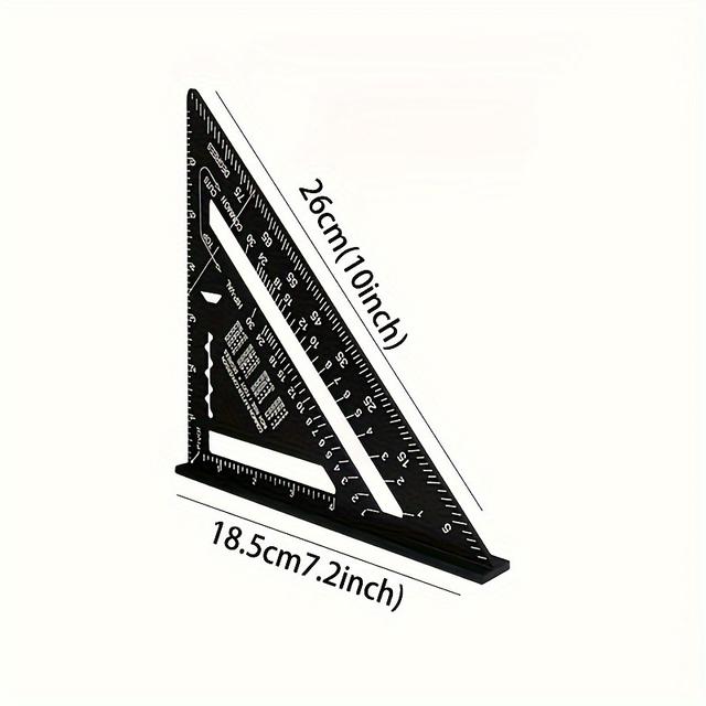 TEMU Hochpräziser Dreiecklineal, Winkelmesswerkzeug für , 12/7 Zoll metrisches Dreiecklineal, Winkelmesser, schnelles metrisches Winkelmaß, Holzbearbeitungswerkzeuge