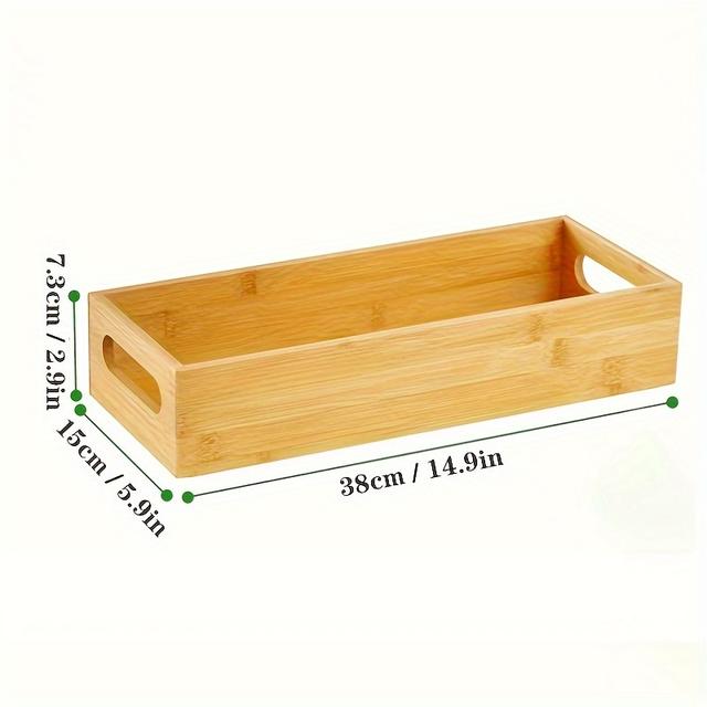 TEMU Bamboo Bathroom Storage Box, Waterproof Rectangular Toilet Organizer, Decorative Tray For Bathroom, Kitchen, Home - Toilet Paper Basket, Storage Boxes For Organizing