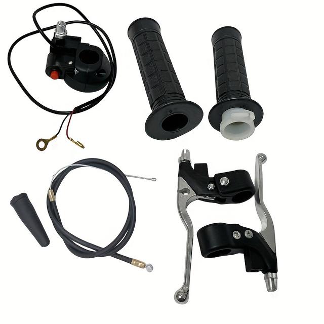 TEMU Kit per mini moto da , manopola dell'acceleratore a rotazione, valvola a fiamma, interruttore di spegnimento, manicotto del manubrio per 47cc 49cc