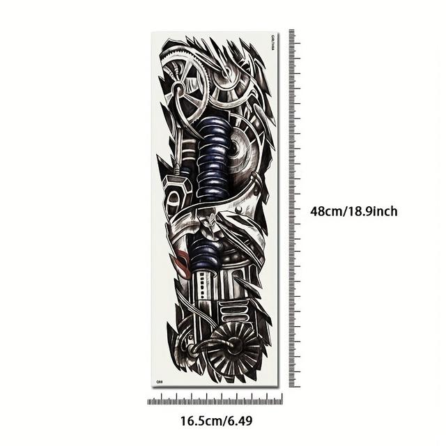 TEMU Vízálló és tartós, teljes illeszthető, mechanikus tetováló matrica, valósághű hatást kelt, férfiak és nők számára egyaránt alkalmas, 2-7 napig tart, és nem toxikus.