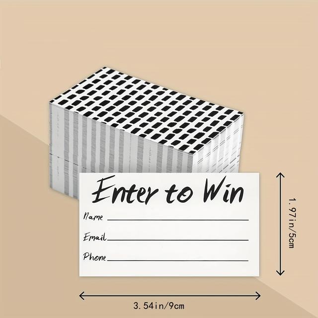 TEMU 50 Sheets/pack Raffle Ticket Blank Registration Form Entry Form